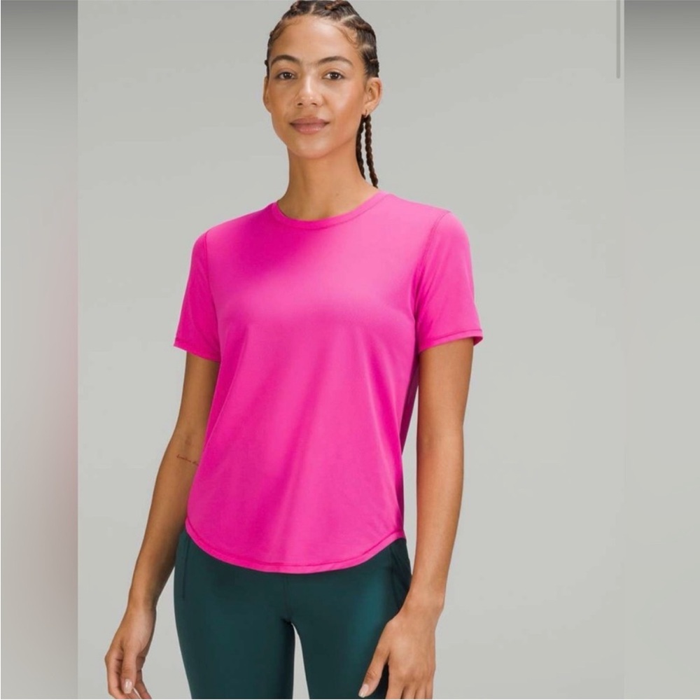 Lululemon High-Neck Running Training T-Shirt Sonic Pink Size 8